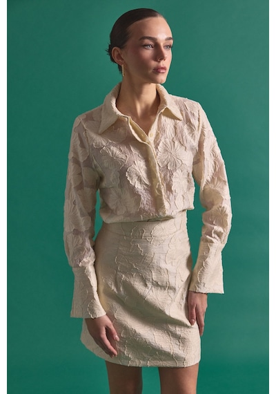 Sateen Belica Gömlek - Bej-137147 bej