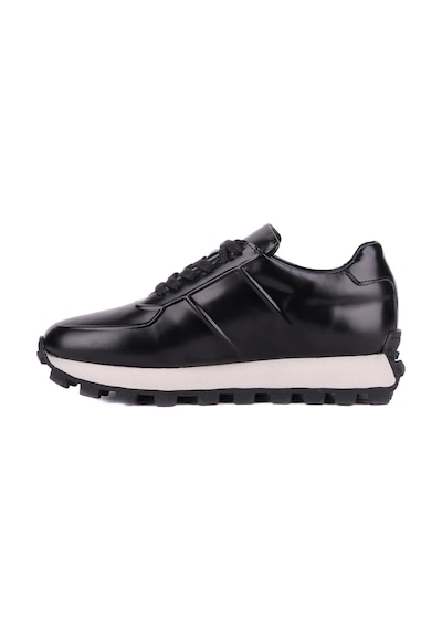 Shoetyle - Siyah Hakiki Açma Deri Bağcıklı Erkek Sneaker 115-k556-1320 Siyah