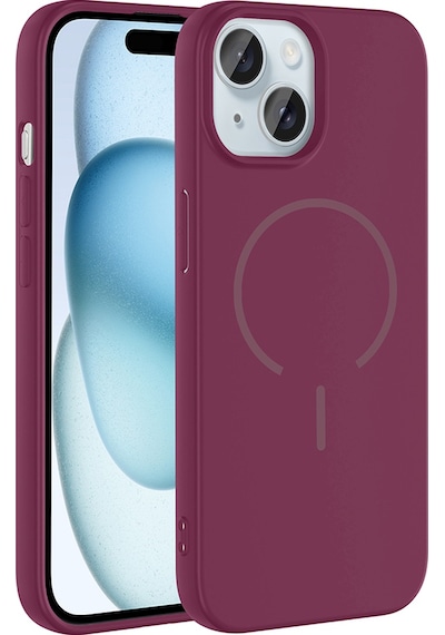 Apple Uyumlu iPhone 15 Kılıf M-safe Şarj Özellikli Sys Meta Kapak - Mürdüm Mürdüm
