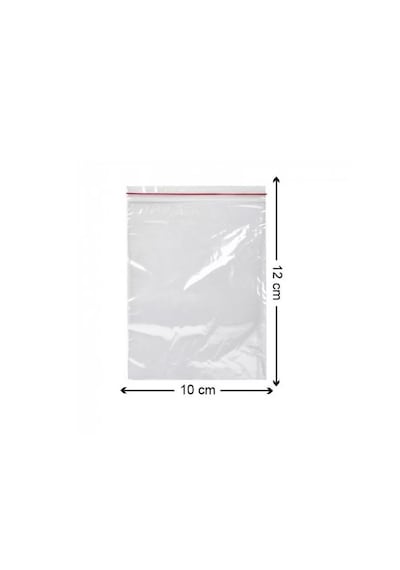 Kilitli Torba 10x12 Cm 100'lü Kilitli Buzdolabı Poşeti Şeffaf Naylon Torba Kilitli Saklama Poşeti