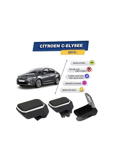 Citroen C-elysee 2012 Sonrası İle Uyumlu Geçmeli Kolçak, Kol Dayama - A+ Kalite