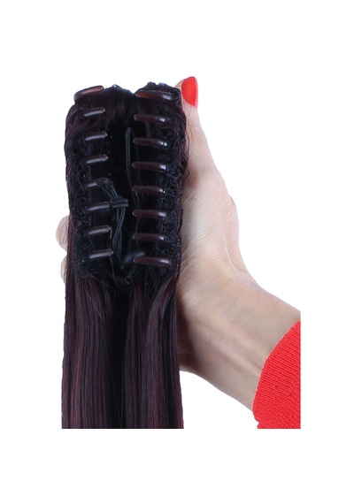 Tokalı Düz At Kuyruğu / Koyu Kızıl - Zmff-463015 Çok Renkli