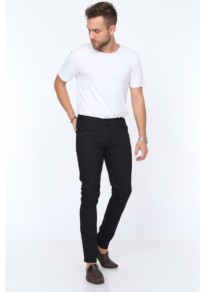 Digital Jeans Erkek Slim Fit Dar Kesim Dar Paça Kot Pantolon Siyah Açık Gri