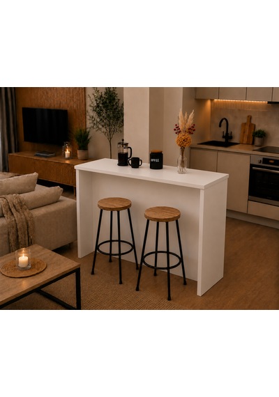 Figa Mutfak Adası - Mutfak Masası-120 Cm Beyaz Figa Mutfak Adası - Mutfak Masası-120 Cm Beyaz