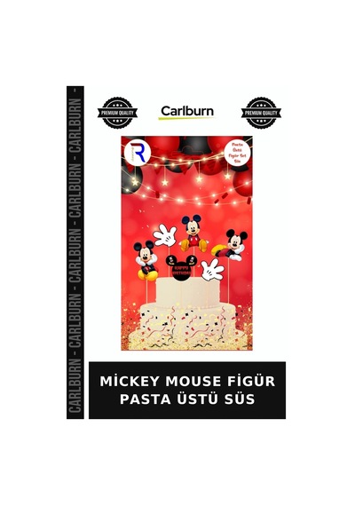Özel Seri Mickey Mouse Figür Pasta Üstü Süs Parti Sunum Figürlü +3