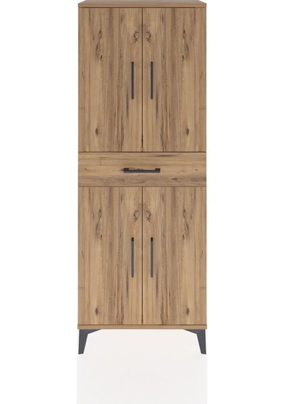 Arges Dolap 3 Raflı Tek Çekmeceli 4 Kapaklı 60x30x163 Çam-çam Atlas Çam