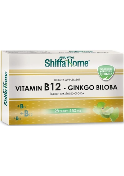 Shiffa Home Vitamin B12 Ginko Biloba Tablet 150 MG 28 Tablet (Gin