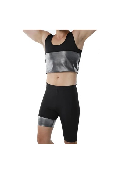 En Enstyle Fashıon Boutıque Termal Sauna Şort Atlet Takım Siyah