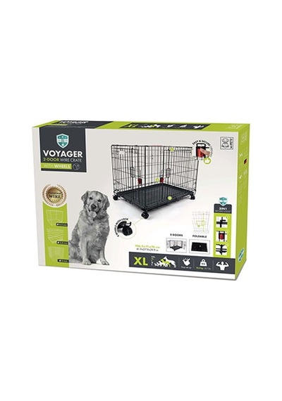 M-pets Voyager Tekerlekli 2 Kapılı Köpek Kafesi Xlarge Siyah 106x71x76 Cm 244-52013.04