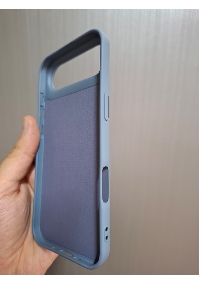 Apple Uyumlu iPhone 17 Air Logolu İçi Kadife Silikon Lansman Kılıf Füme