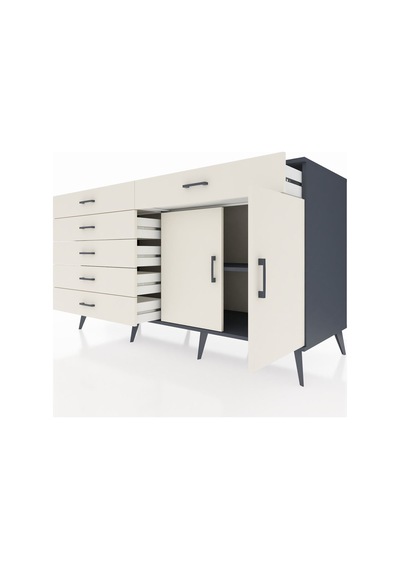 Kronos Konsol Tek Raflı 6 Çekmeceli 2 Kapaklı 176x59x99 Antrasit- Antrasit-aytaşı Kronos Konsol Tek Raflı 6 Çekmeceli 2 Kapaklı 176x59x99 Antrasit- Antrasit-aytaşı