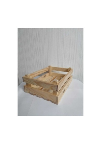 Ahşap Kasa 20x28x10 Cm Ham Naturel Organizer Ham Naurrel