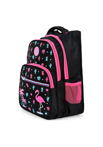 Okul Sırt Çantası Flamingo Yarasa Süngerli Sırt Destekli Öğrenci Günlük Çanta 38x28x14 Cm Çok Renkli