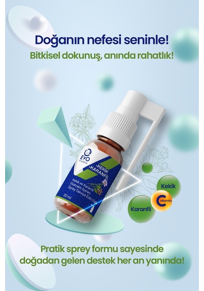 Evo Pharma Kekik ve Karanfil Ekstraktı İçeren Sprey Takviye Edici Gıda 30 ML