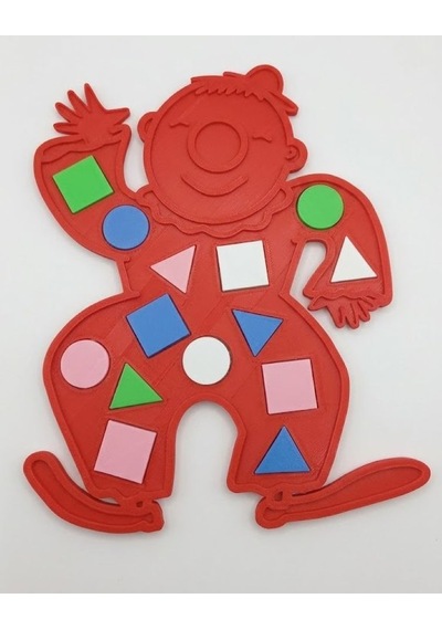 Eğitici Geometrik Şekiller - Renkli Şekil Eşleştirme - Zeka Geliştirici Çocuk Puzzle - Kırmızı