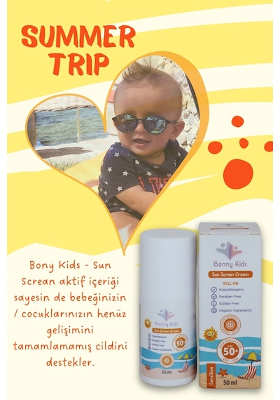 Bonny Kids Sun Screen Cream 50spf Roll-on&bebek/çocuk Güneş Kremi