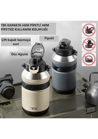 Tkk Çelik Termos 1000ml Mavi