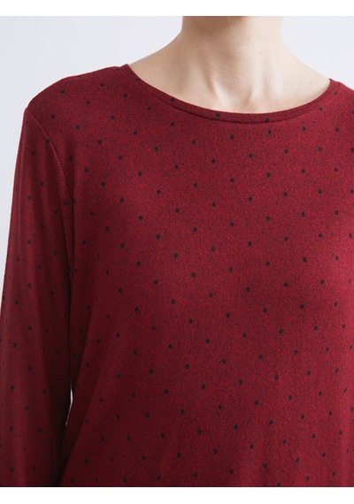 Lcw Everyday Bordo Bisiklet Yaka Puantiyeli Kadın Body