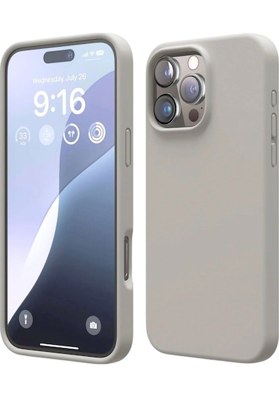 Apple Uyumlu iPhone 16 Pro Max  Silikon Kılıf - Pastel Renk Tonu Esnek Tam Koruma Kapak - Gri