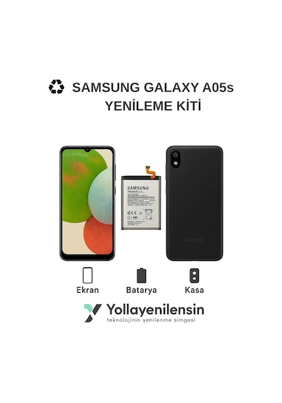 Samsung Uyumlu Galaxy A05s  Kiti Ekran + Batarya + Arka Kasa e Eş Değer Kalite Parçalar