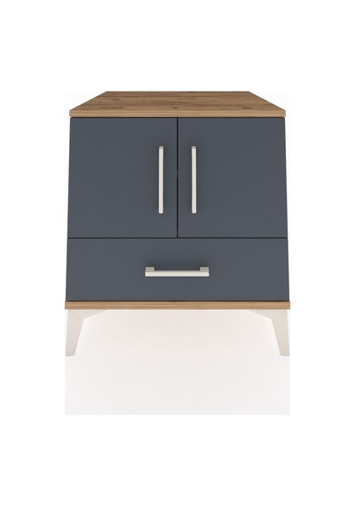 Kronos Komodin 2 Raflı Tek Çekmeceli 2 Kapaklı 60x59x64 Çam-a... Çam