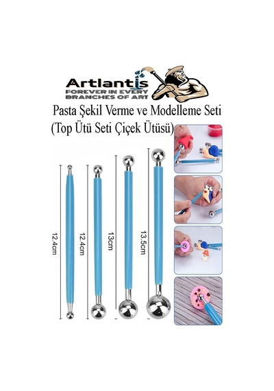 Top Uçlu Pasta Şekil Verme Ve Modelleme Seti 4 Lü 1 Paket Top Ütü Çiçek Ütüsü Şeker Hamuru Şekillendirme Pasta Fondan