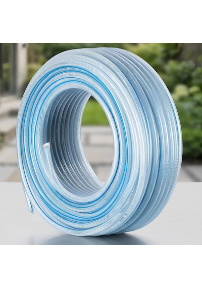 Örgülü Şeffaf Bahçe Hortumu 5 Metre Dayanıklı 3 Katlı Sağlam Çeşme Su Sulama Yıkama Hortum 12.5 Mm 1/2"