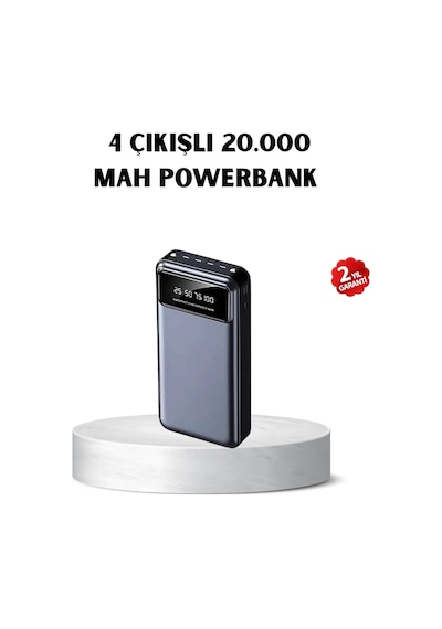 Mey İthalat Powerbank 20000 Mah Hızlı Şarjlı Led Fenerli Ve 4 Portlu Çok Renkli