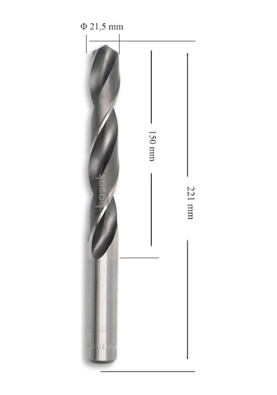 MTE 21,5 mm Taşlanmış Metal Matkap Ucu HSS DIN 338