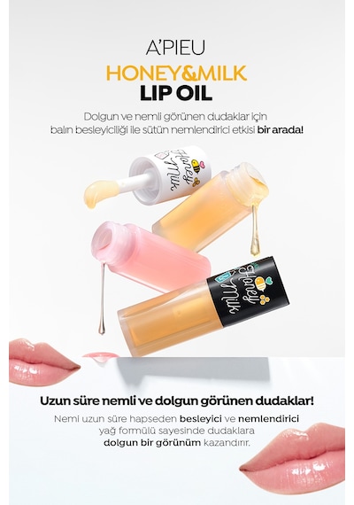 Bal Ve Süt Özlü Besleyici Nane Aromalı Dudak Bakım Yağı A'pıeu Honey&milk Lip Oil Light Mint
