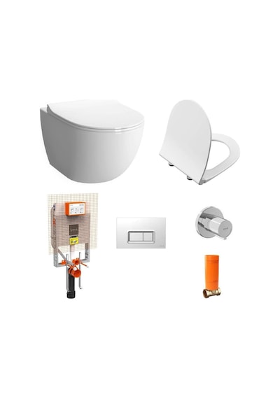 VitrA 800-1868 Sento Rim-Ex Asma Klozet + VitrA Gömme Rezervuar