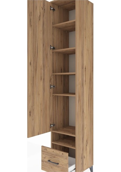 Hyperion Dolap 6 Raflı Tek Çekmeceli Tek Kapaklı 44x44x243 Ça... Çam Hyperion Dolap 6 Raflı Tek Çekmeceli Tek Kapaklı 44x44x243 Ça... Çam