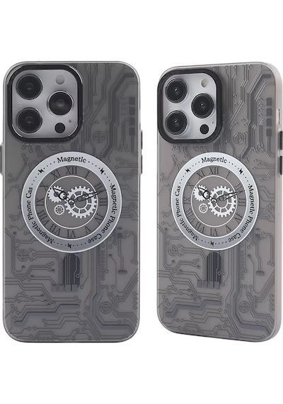 Newface Apple iPhone Uyumlu 14 Pro Max Kılıf Apollo Magneticsafe Desenli Kapak - Apollo Siyah - 1 Diğer