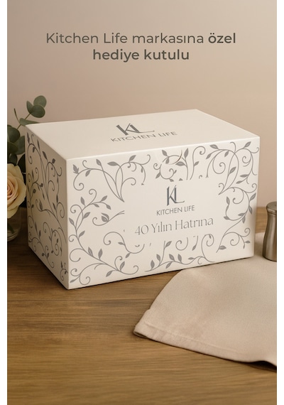 Kitchen Life Özel Tasarım Altın 12 Parça 6 Kişilik Çizgili Kahve Fincan Takımı 100 Ml - Kahve Fincan Seti