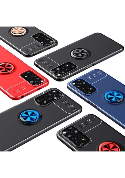 Xiaomi Redmi Note 11 Global Kılıf Yüzüklü Magnetli Ravel Case Kap