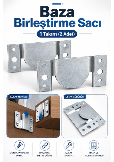 Car-fil Geçmeli Askı Aparatı 100 X 46 X 2 Mm Gizli Mobilya Ve Panel Bağlantı Elemanı Metalik Gri