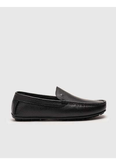 Cabani Santuna Hakiki Deri Dokulu Siyah Erkek Loafer 102567-198