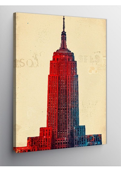 Kanvas Tablo Empire State Binası Ve Vintage Tasarım 70cmx100cm