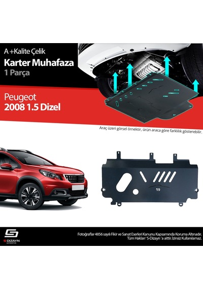 S-dizayn Peugeot 2008 1.5 Dizel Çelik Karter Muhafaza 2017 Üzeri A+ Kalite