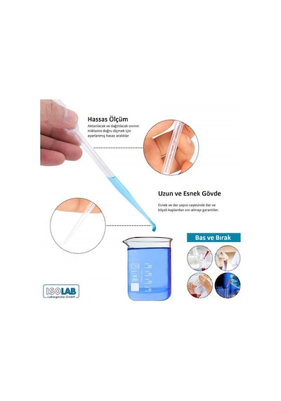 Damlalık - Plastik Pastör Pipet - 1 Ml - 500 Adet/kutu - Polietil
