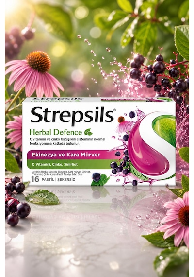 Strepsils Herbal Defence Karamürver & Ekinezya 16 Pastil 2 Adet