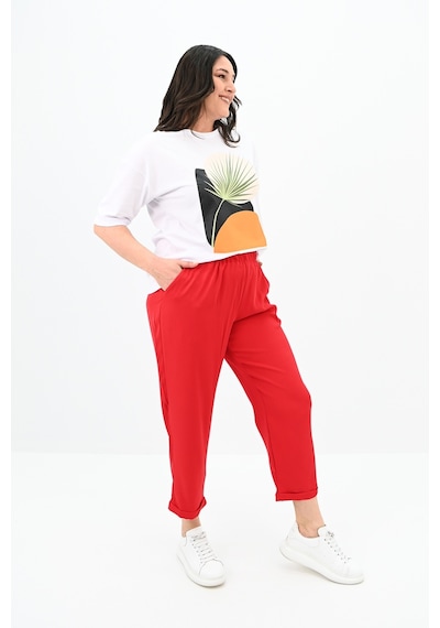 Kadın Büyük Beden Baskı Detaylı T-shirt Takım 8105-24 001