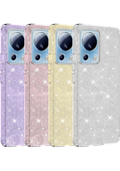 Xiaomi Uyumlu Mi 13 Lite Kılıf Zore Parıltılı Simli Shining Silikon