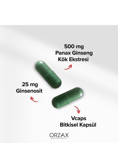Orzax Ocean Panax Ginseng 500 Mg 60 Kapsül 2 Paketi