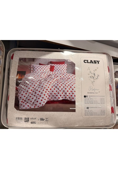 Clasy Ranforce Tek Kişilik Uyku Seti Amor Beyaz Beyaz