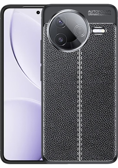 Xiaomi Poco F7 Pro Kılıf Deri Silikon Yüzeyli Yüksek Kaliteli Silikondan Üretilmiş Premium Silikon Kapak Ryc/niss Siyah