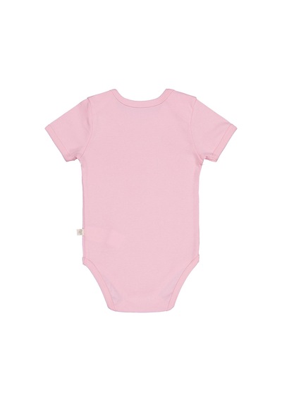 Civil Baby Düz Renkli Kısa Kol 3-9 Ay Çıtçıtlı Badi - Pembe 3-6 Ay Pembe