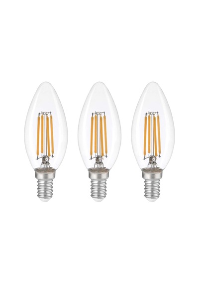 Dekoratif Mum Led Avize Ampulü 6w 3000k E14 Gün Işığı 3'lü Erd-92