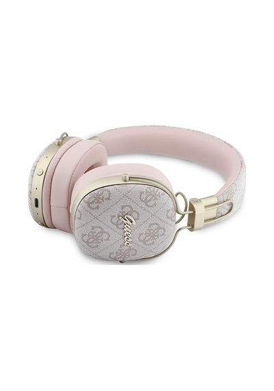 Guess Lisanslı ENC Teknolojili 4G Desen Metal Script Logolu Kulak Üstü Bluetooth 5.4 Kulak Üstü Kulaklık