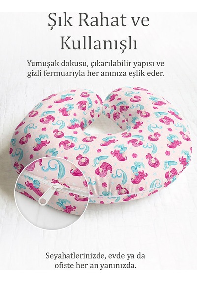 Deniz Kızı Desenli Pamuklu Boyun Yastığı - Sevimli Pembe Turkuaz Çocuk & Yetişkin Seyahat Yastığı Tozlu Ayışığı Deniz Mavisi Deniz Kızı Desenli Pamuklu Boyun Yastığı - Sevimli Pembe Turkuaz Çocuk & Yetişkin Seyahat Yastığı Tozlu Ayışığı Deniz Mavisi